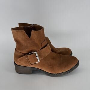 Gentle Souls by Kenneth Cole Boots Womens 10 Best Slit Ankle Booties Brown Suede